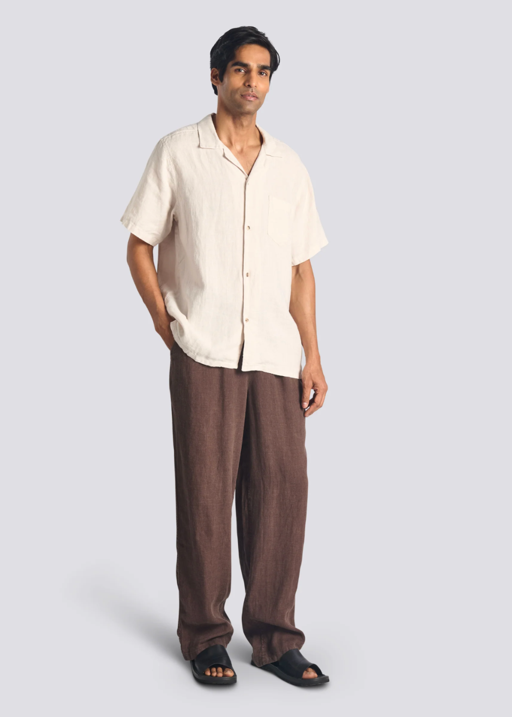 Linen Leisure Pant - Espresso - Bather Canada - Danali