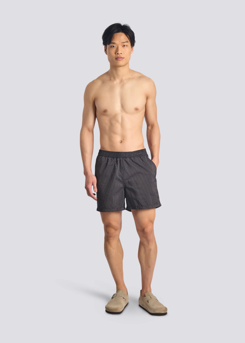 Bather Seersucker Modern Trunk Black 01