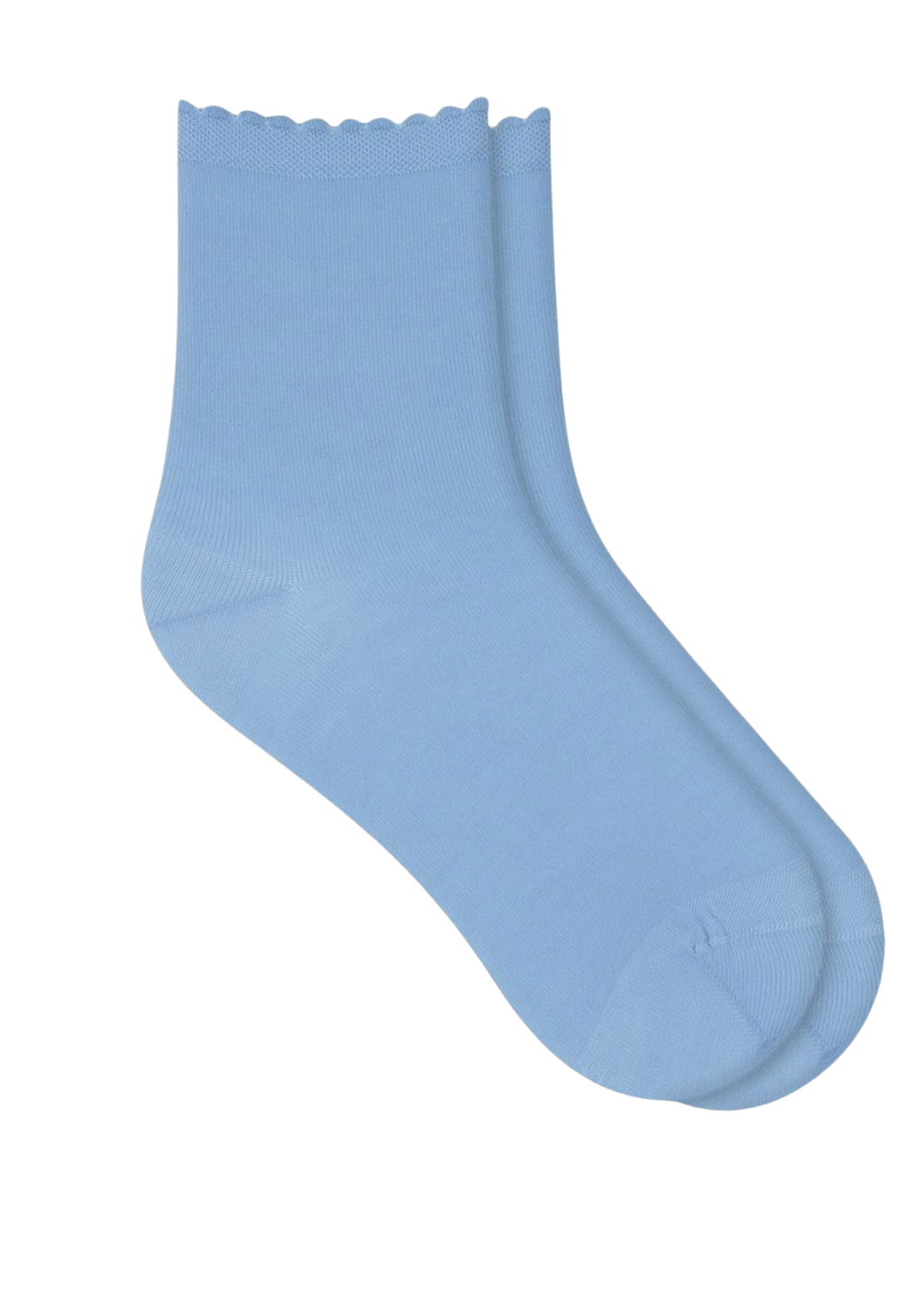 Mercerized Cotton Ankle Socks w/ Rickrack Top Band - Quartz - Bleuforet Canada - Danali