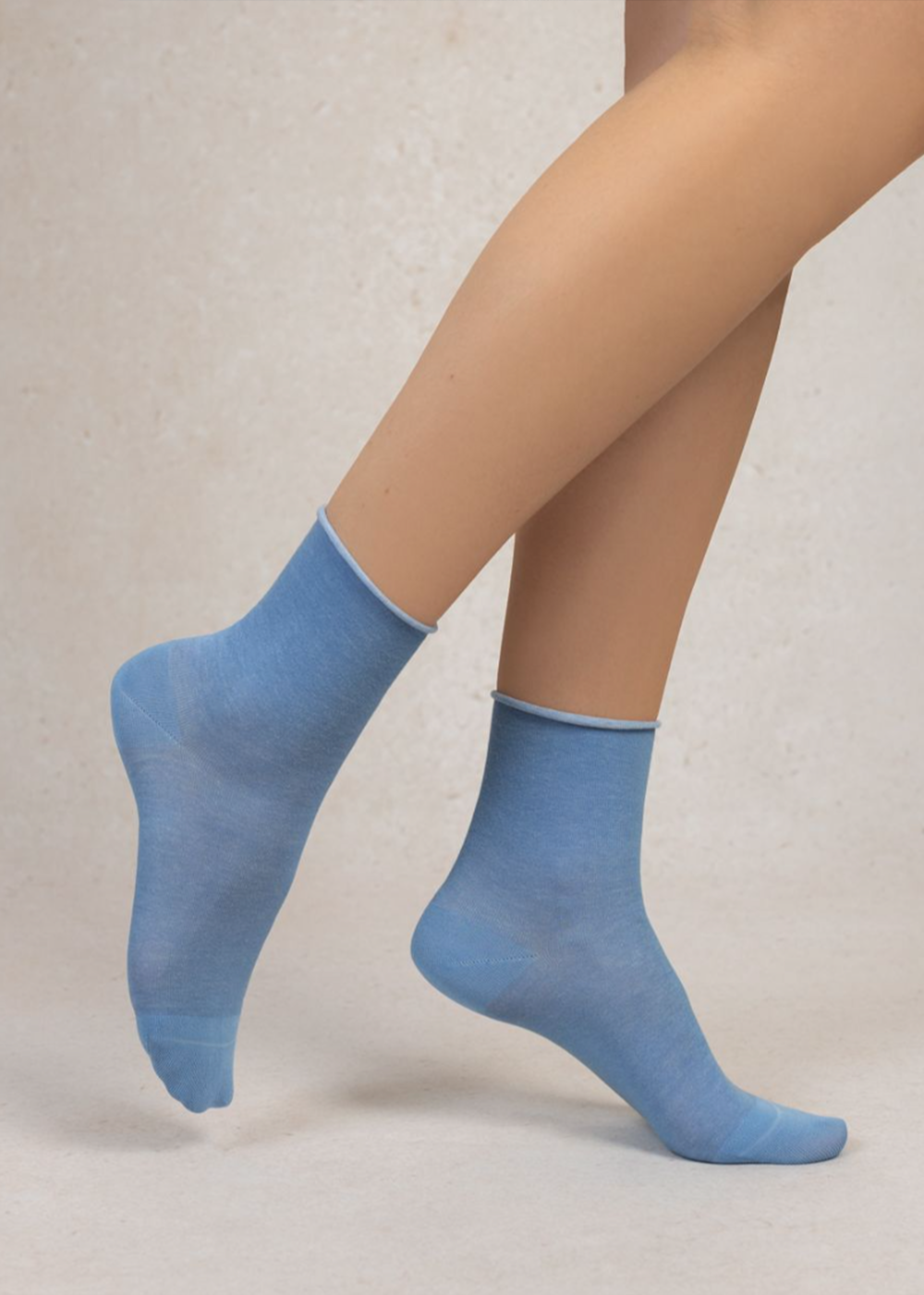 Velvet Cotton Ankle Socks - Deep Myosotis - Bleuforet Canada - Danali