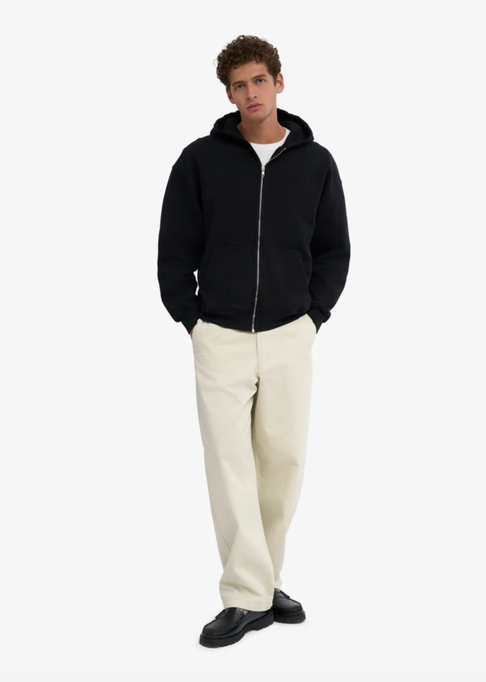 Organic Oversized Zip Hoodie - Deep Black - Colorful Standard Canada - Danali - CS1016