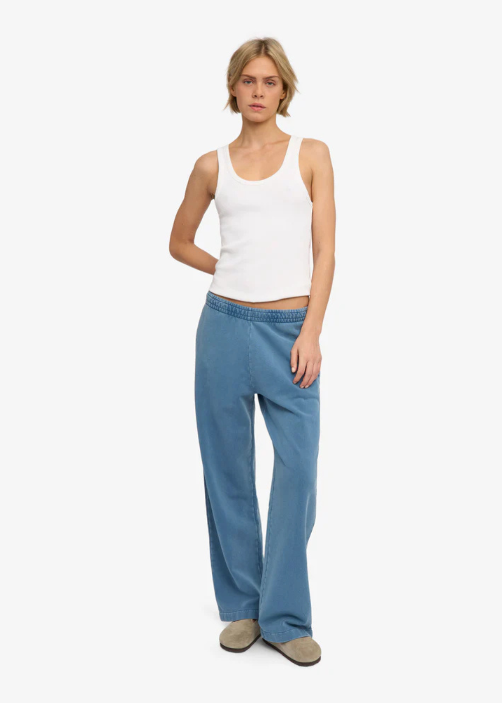 Organic Straight Leg Sweatpants - Faded Indigo - Colorful Standard Canada - Danali - CS1018