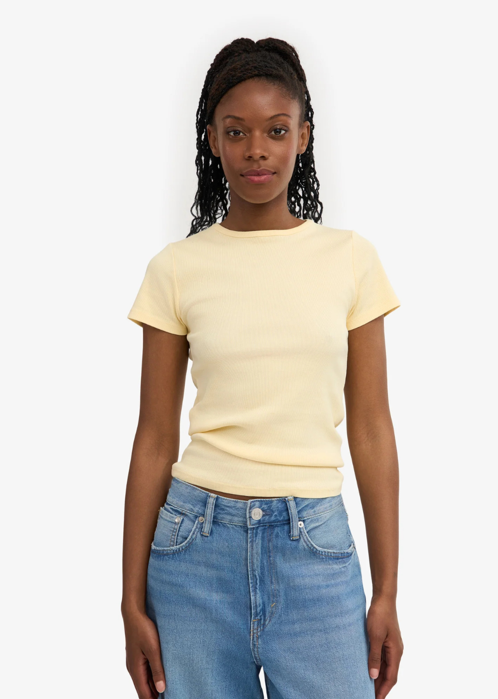 Organic Rib SS T-Shirt - Soft Yellow - Colorful Standard Canada - Danali - CS2058