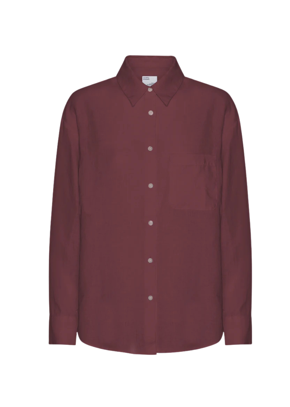 Linen Oversized Shirt - Oxblood Red - Colorful Standard Canada - Danali -CS4011 - 05