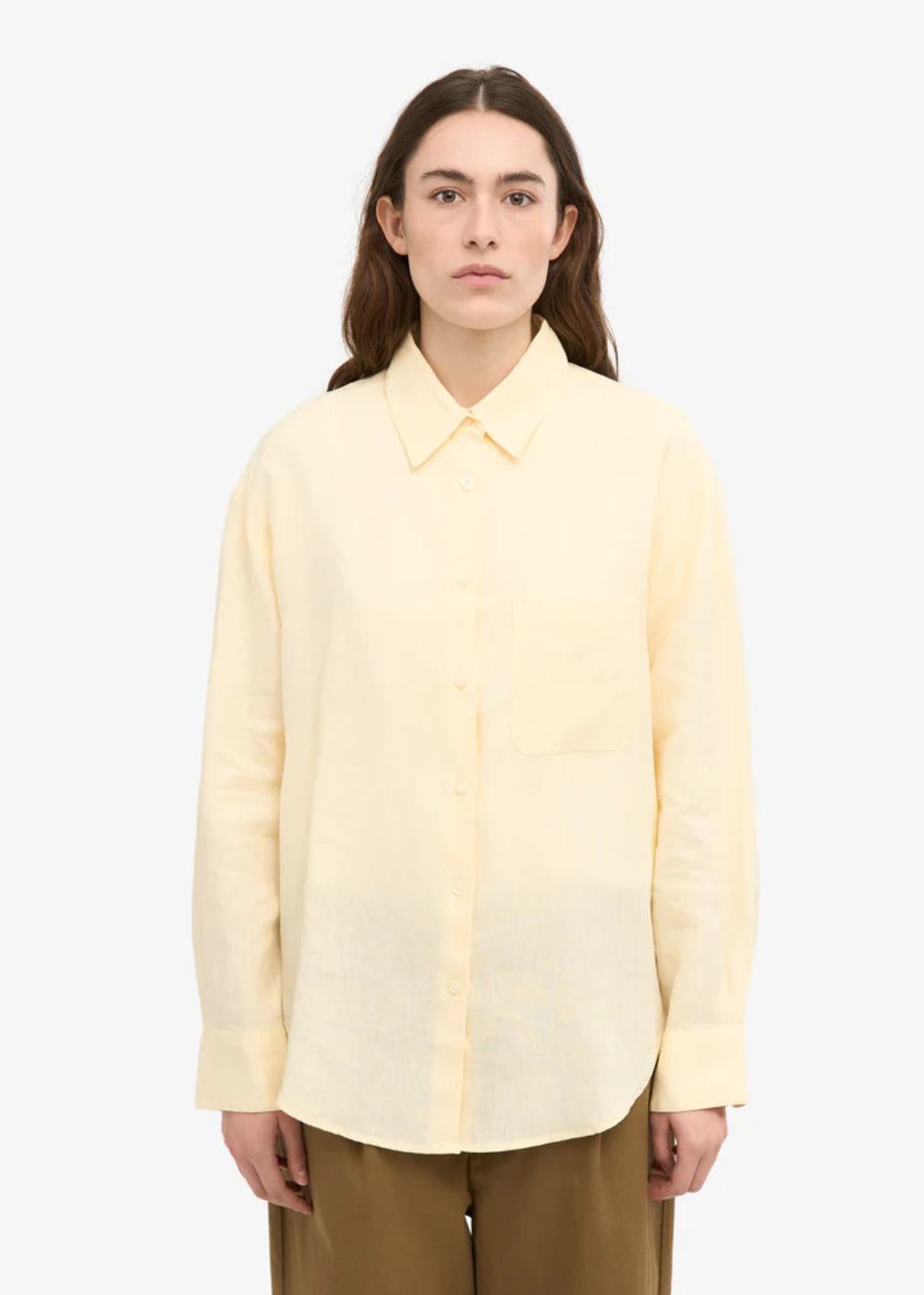 Linen Oversized Shirt - Soft Yellow - Colorful Standard Canada - Danali - CS4011 - 01