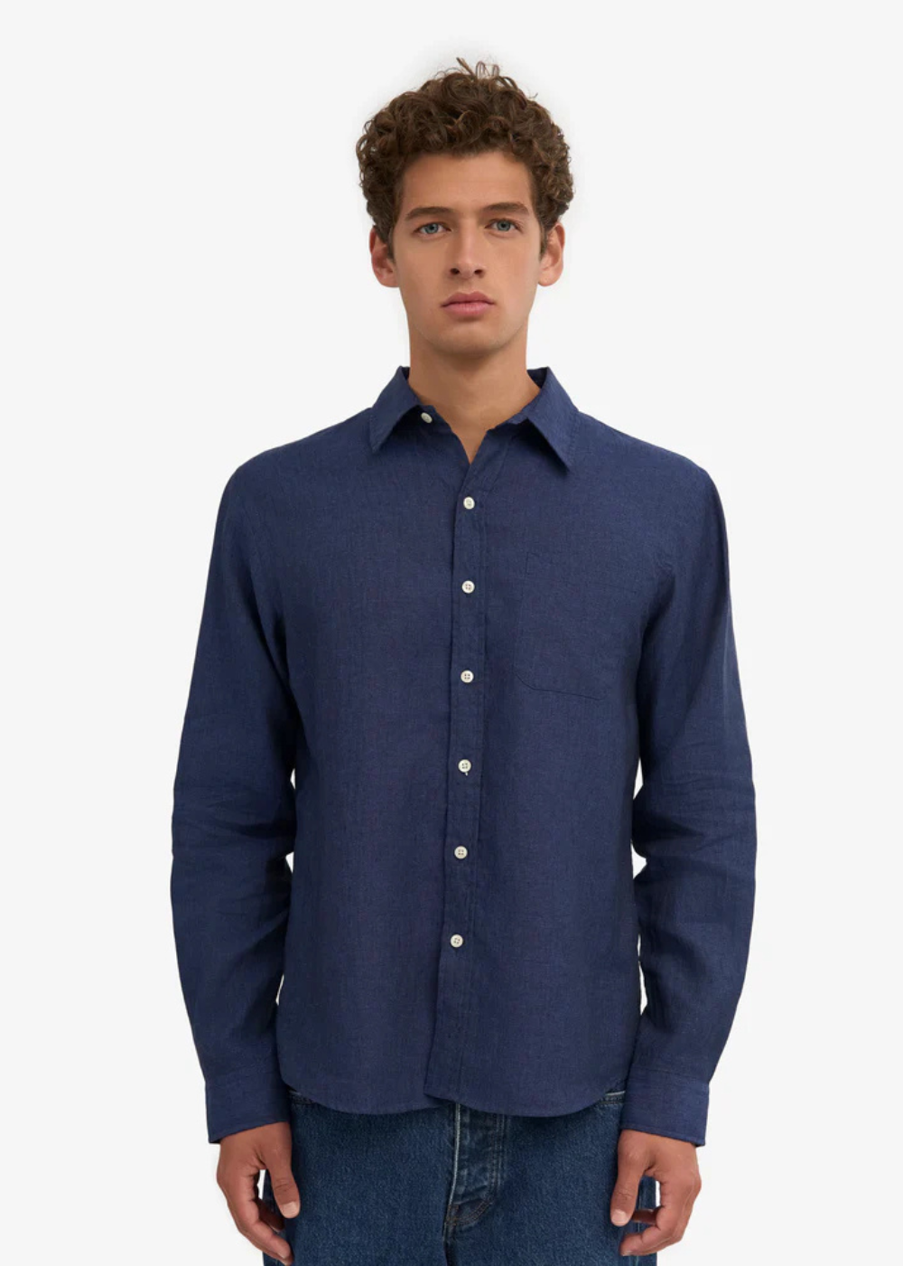 Organic Linen Shirt - Marine Blue - Colorful Standard Canada - Danali -CS4012
