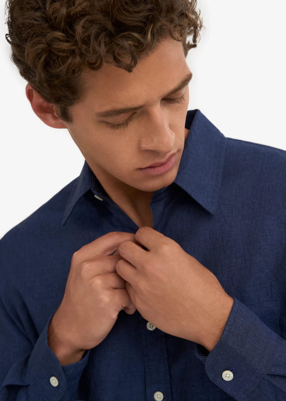 Organic Linen Shirt - Marine Blue - Colorful Standard Canada - Danali -CS4012