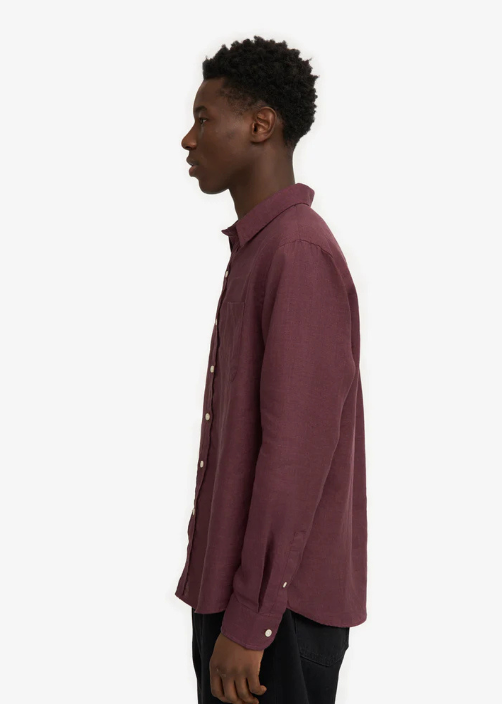 Organic Linen Shirt - Oxblood Red - Colorful Standard Canada - Danali -CS4012
