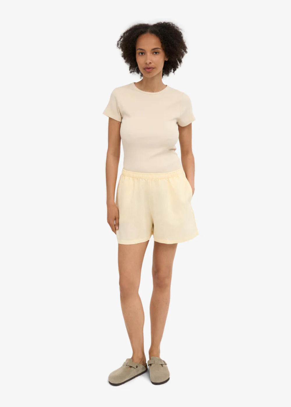 Linen Shorts - Soft Yellow - Colorful Standard Canada - Danali - CS4015