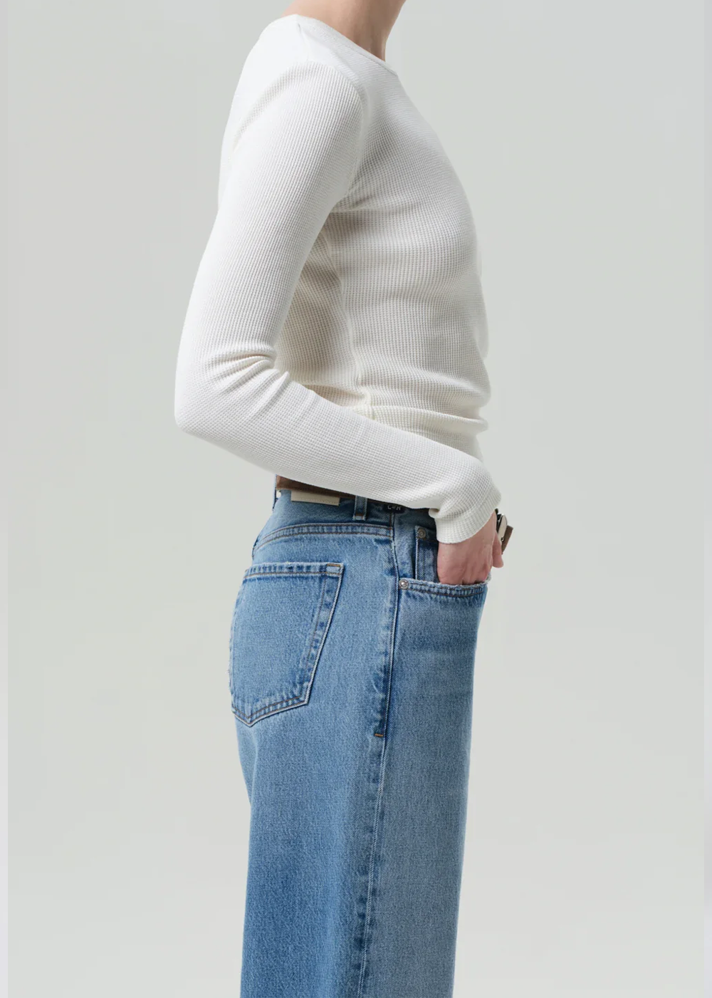 Pilar Waffle Crewneck T-Shirt - Pashmina - Citizens of Humanity Canada - Danali