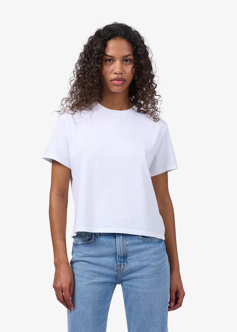 Organic Boxy Crop Tee - Optical White - Colorful Standard Canada - Danali