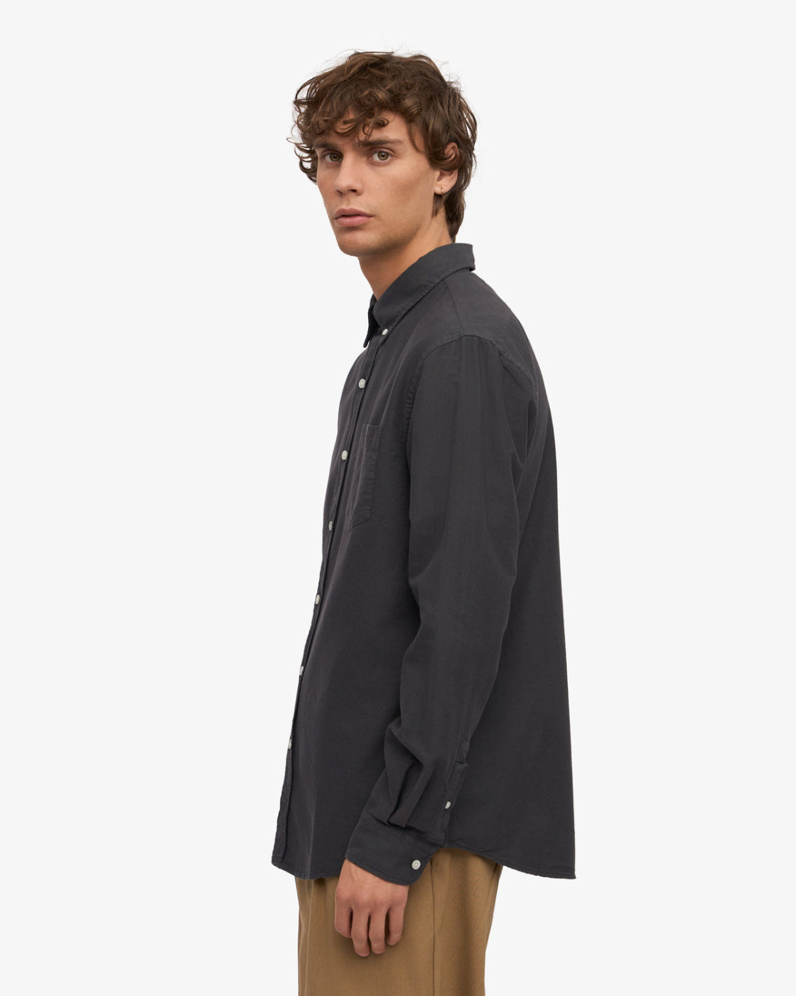 Organic Button Down Shirt - Lava Grey - Colorful Standard Canada - Danali