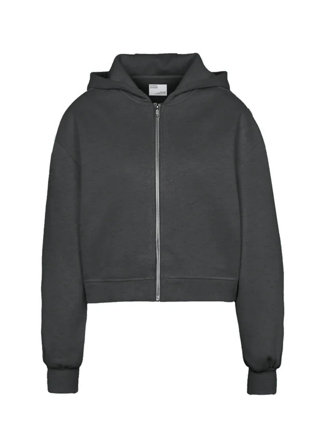 Organic Crop Zip Hoodie - Faded Black - Colorful Standard Canada - Danali