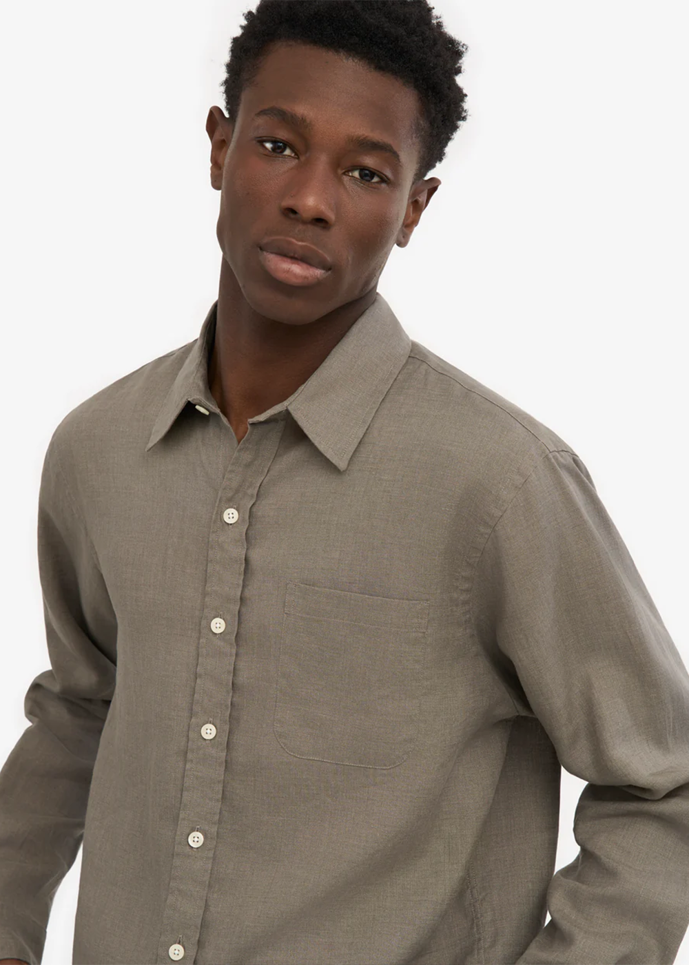 Colorful Standard Organic Linen Shirt Dusty Olive - Colorful Standard Canada - Danali