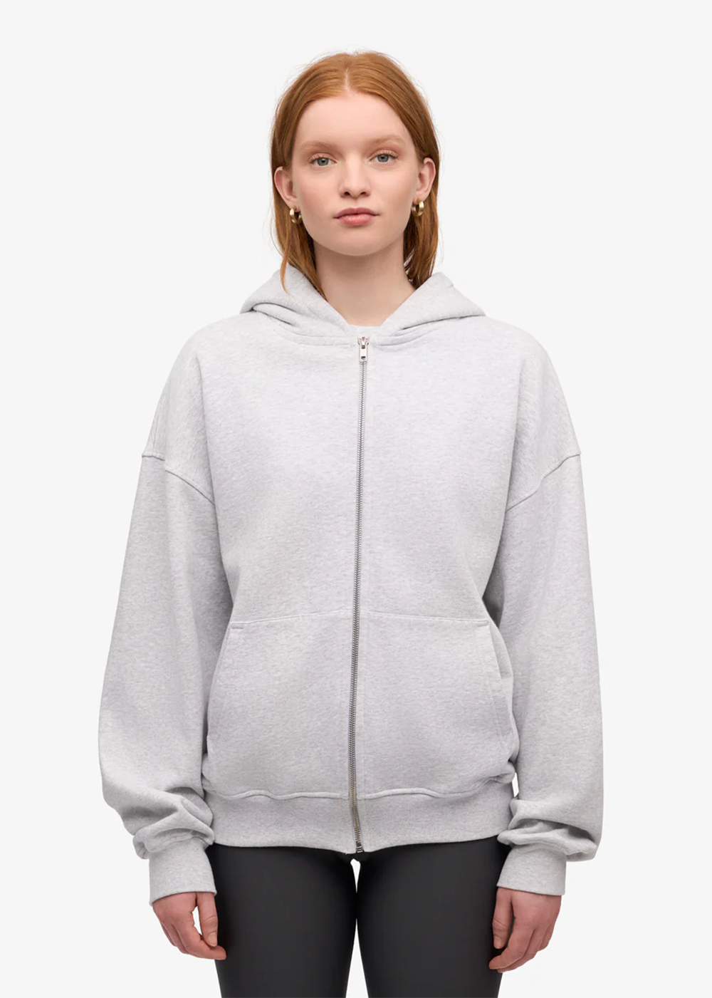 Organic Oversized Zip Hood - Snow Melange - Colorful Standard Canada - Danali