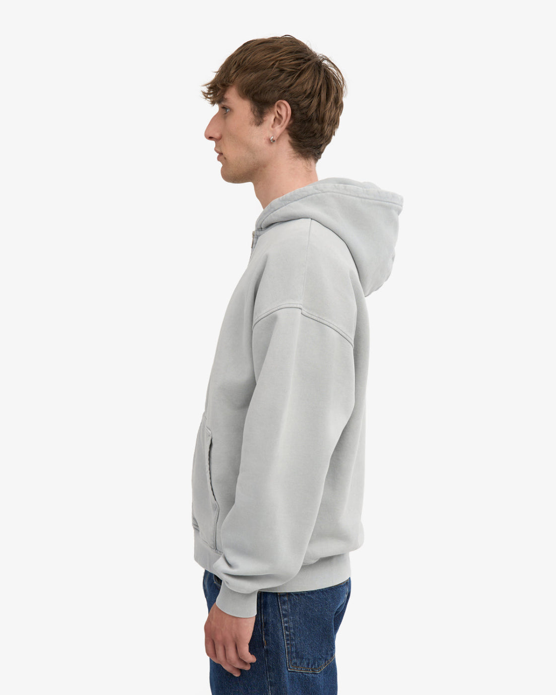 Organic Oversized Zip Hoodie - Faded Grey - Colorful Standard Canada - Danali