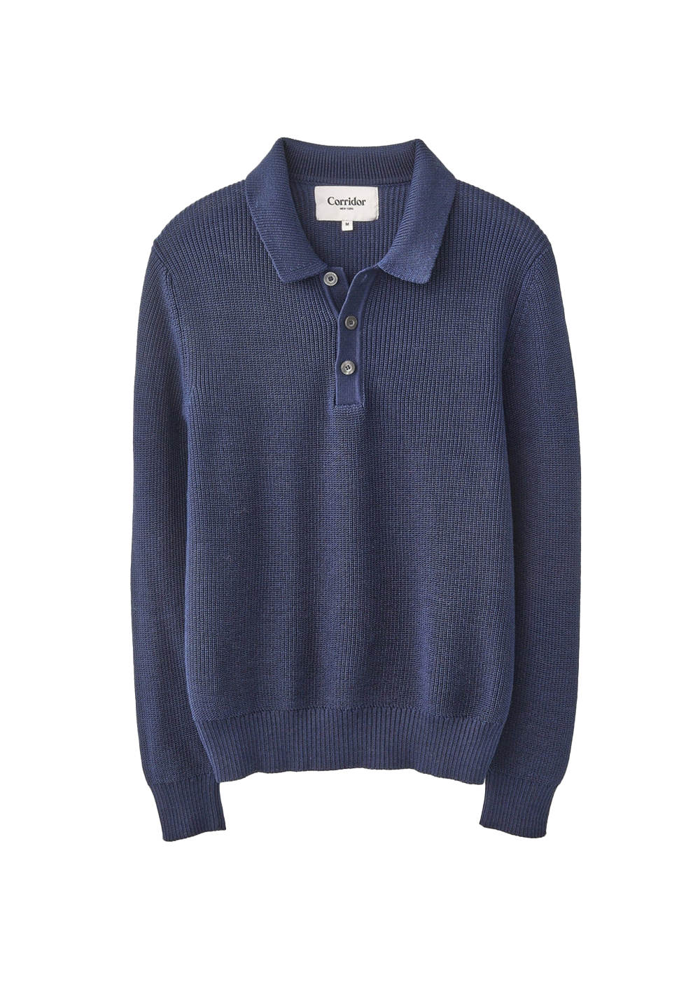 Long Sleeve Slouchy Polo - Navy - Corridor Canada - Danali