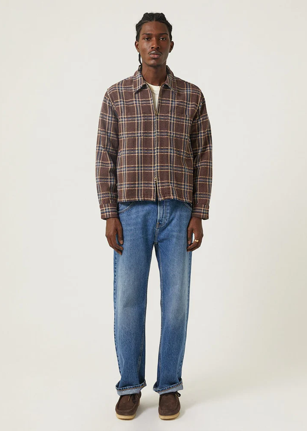 Venice Plaid Zip Jacket - Brown - Corridor Canada - Danali