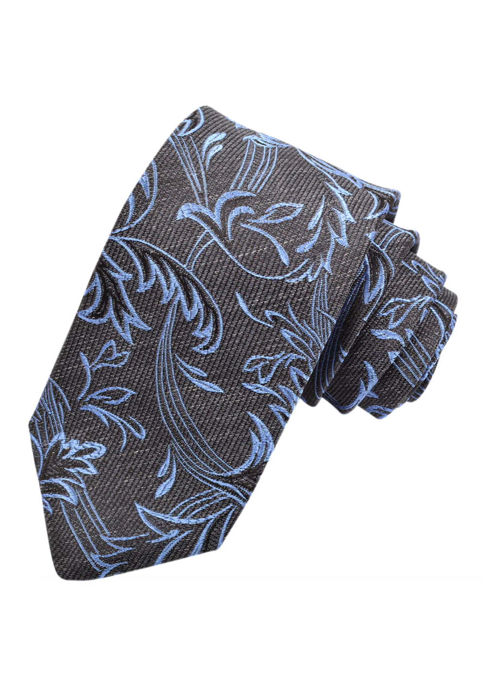 Floral patterned tie on a white background