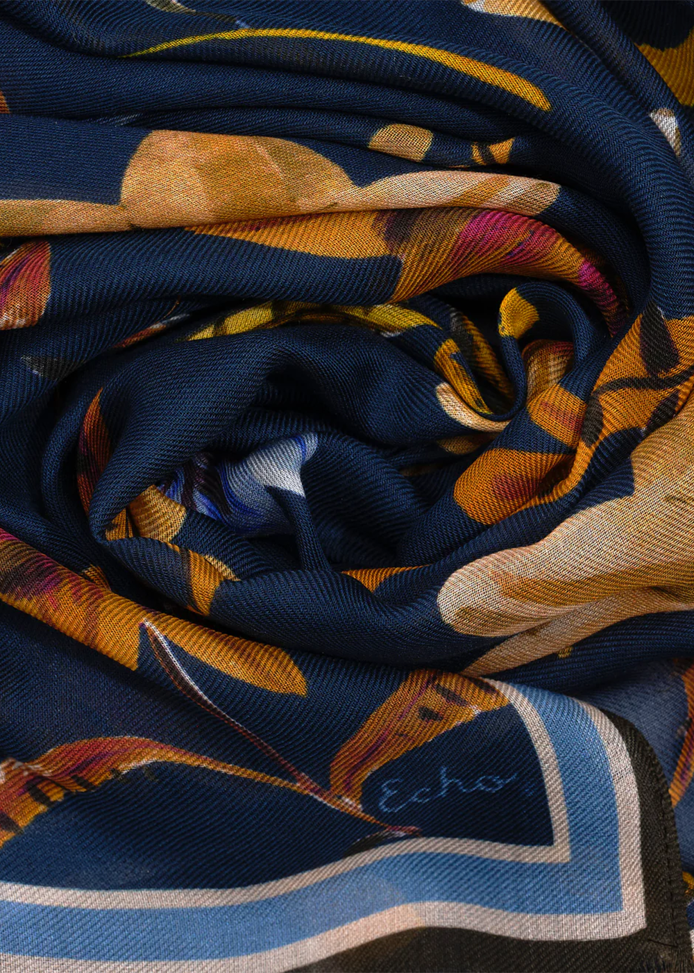 Autumn Floral Wrap Scarf - Navy - Echo Canada - Danali