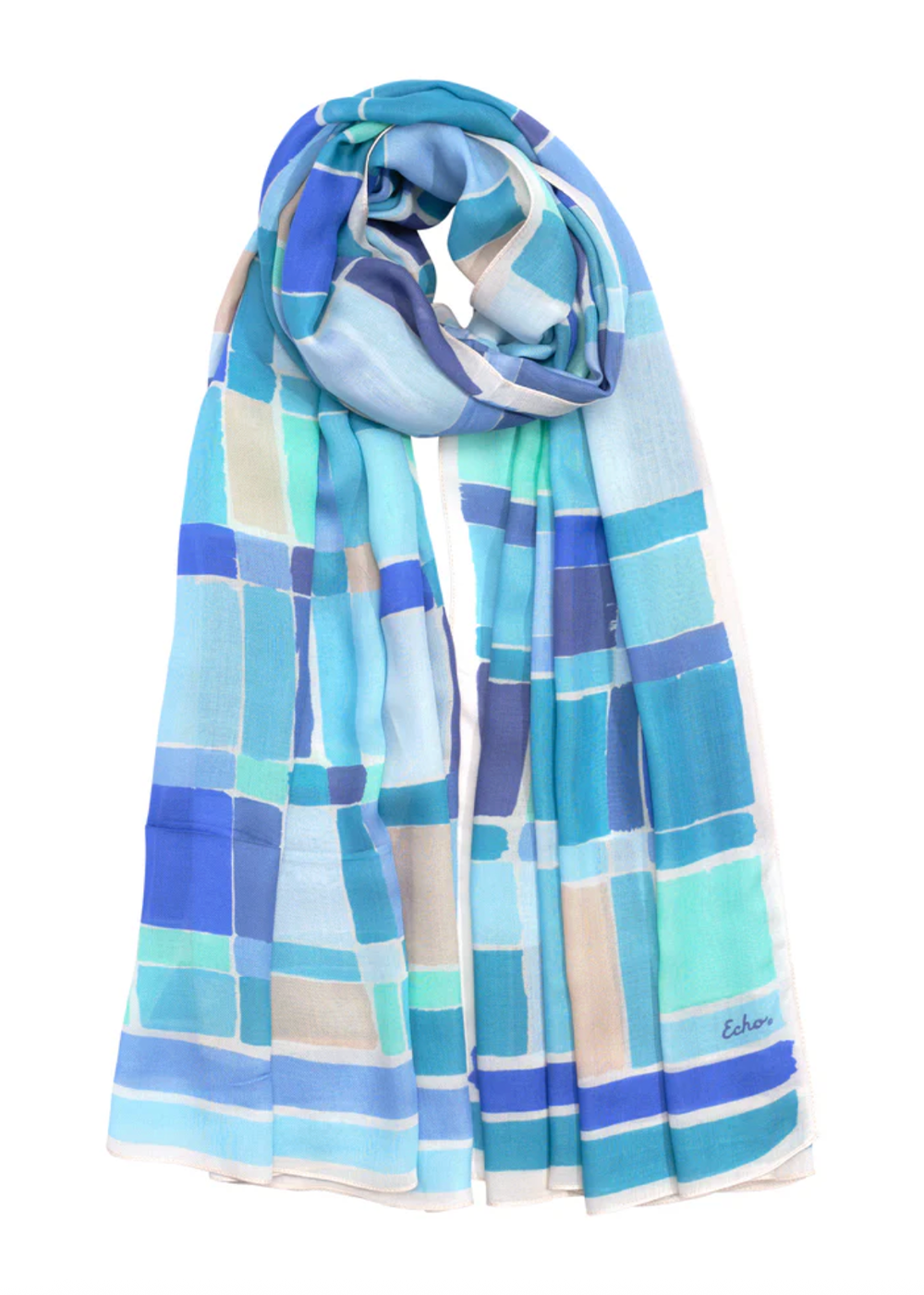 Painted Plaid Wrap - Ultramarine - Echo Canada - Danali