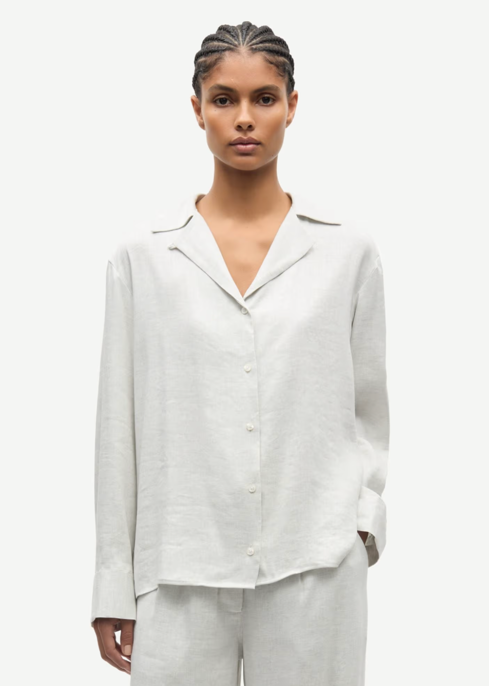 Saiben Shirt - Light Grey Melange - Samsoe Samsoe Canada - Danali - F26100111