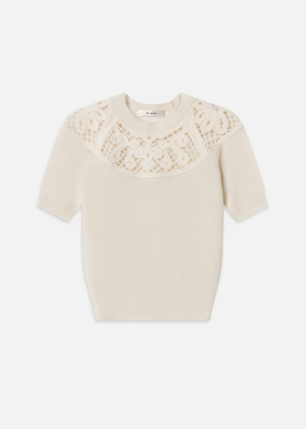 The Lace Gathered Sweater - Cream - FRAME Canada - Danali