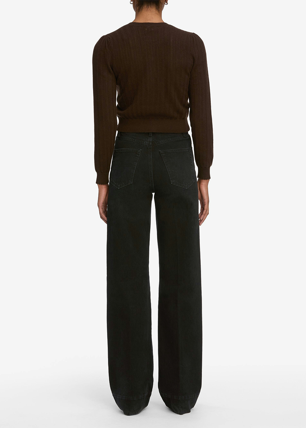 The Ladder Pointelle Cardigan - Coffee - FRAME Canada - Danali