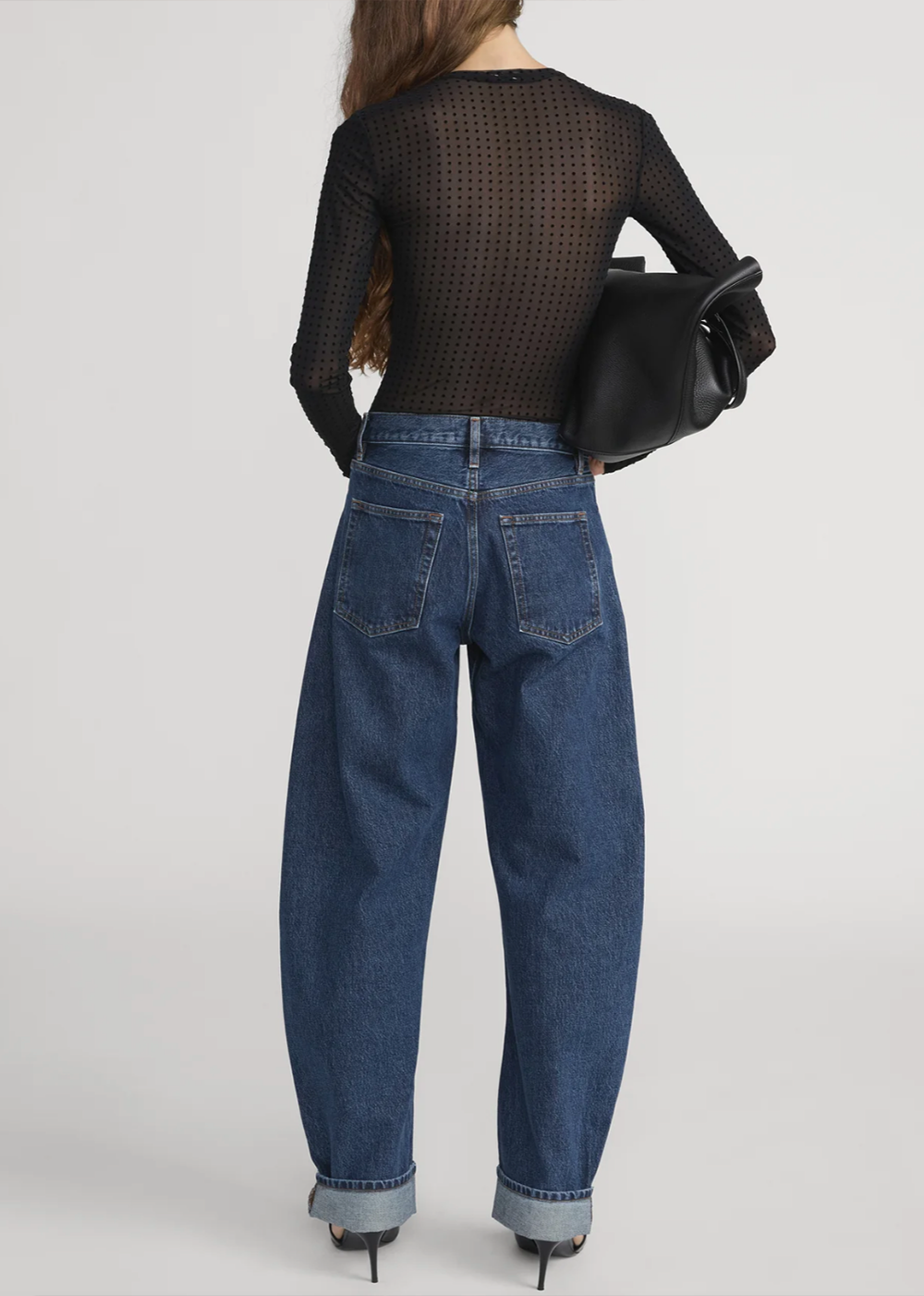 The Mesh Polka Dot Top - Black - FRAME Canada - Danali