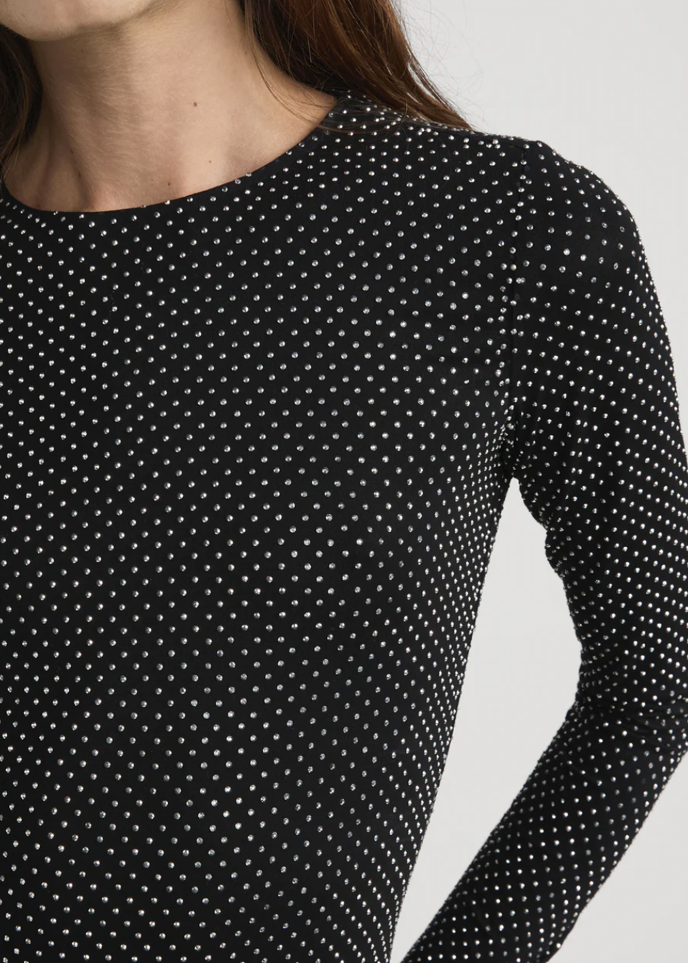 The Rhinestone Jersey Top - Black - FRAME Canada - Danali
