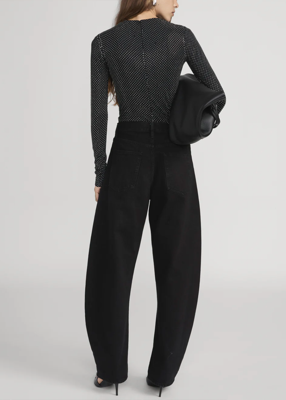 The Rhinestone Jersey Top - Black - FRAME Canada - Danali