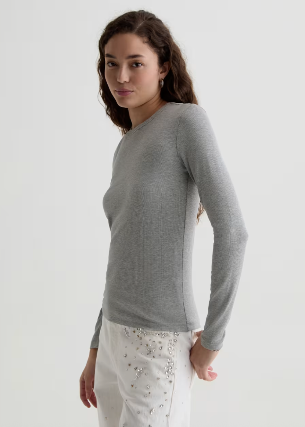 Julia Long Sleeve T-Shirt - Heather Grey - AG Jeans Canada - Danali - FXR71659HTG