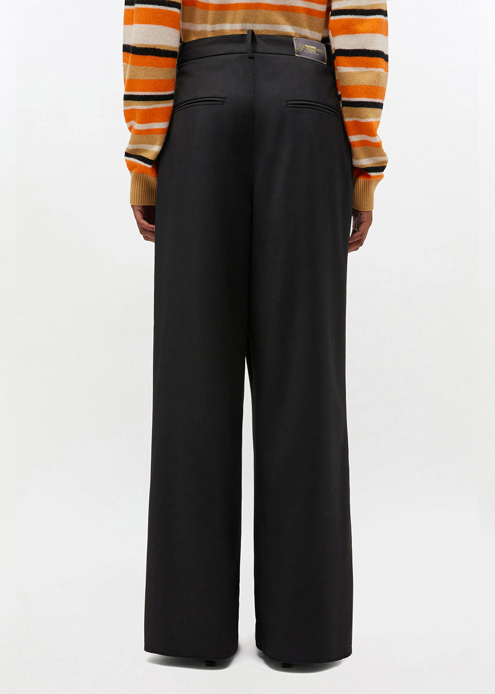 Calendered Wool Mid Waist Pants - Black - GANNI Canada - Danali