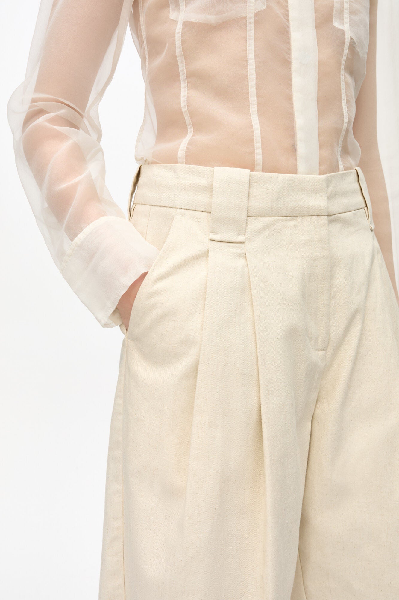 Cotton Melange Tailoring Wide Shorts - Angora - GANNI Canada - Danali