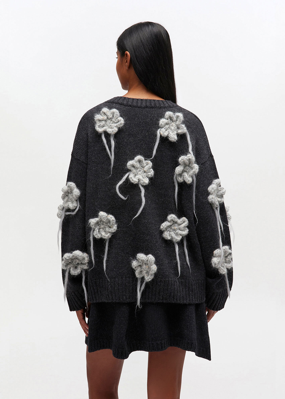 Flower Crochet Sweater - Phantom - GANNI Canada - Danali