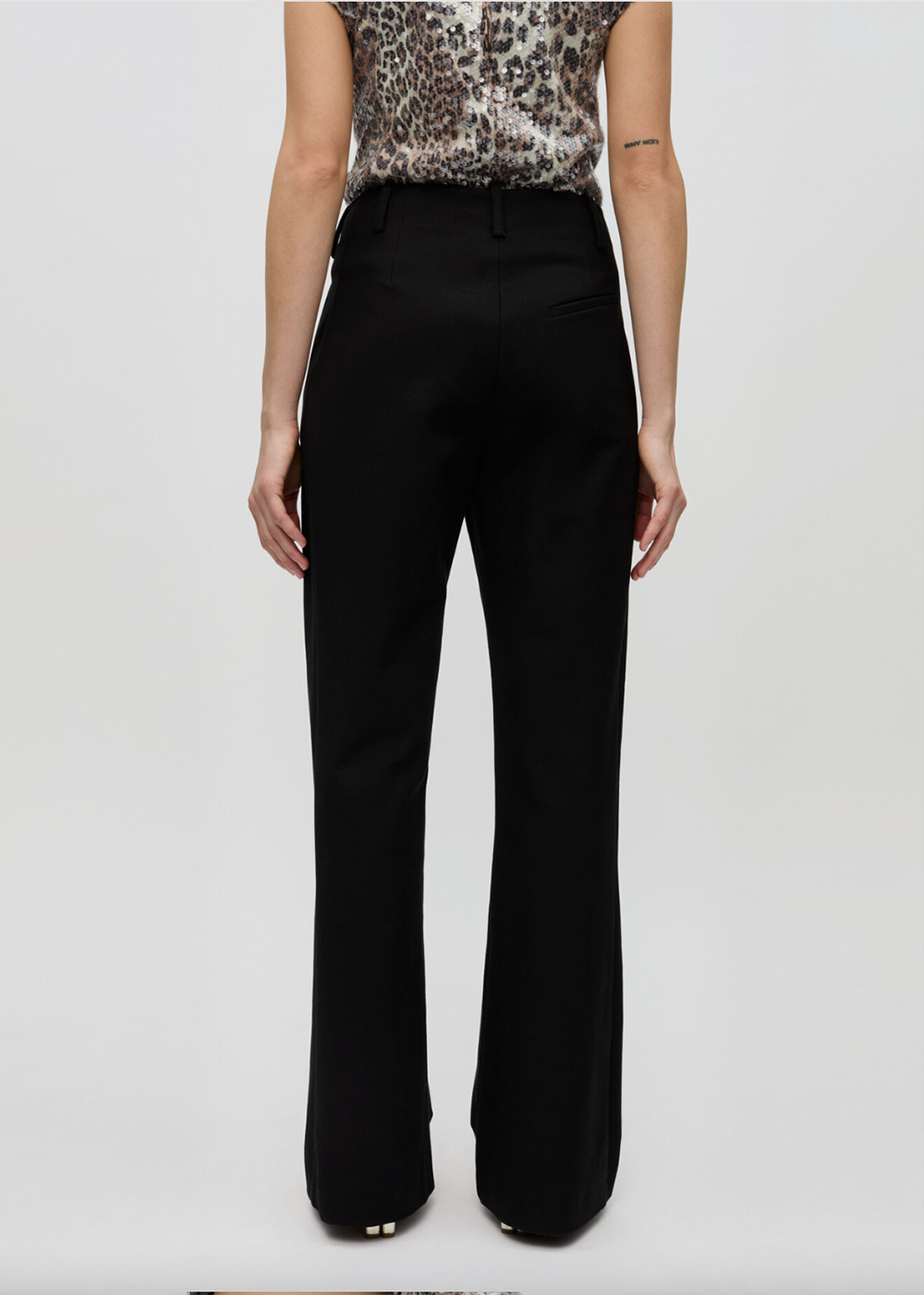 Heavy Cotton Tailoring Flared Pants - Black - GANNI Canada - Danali