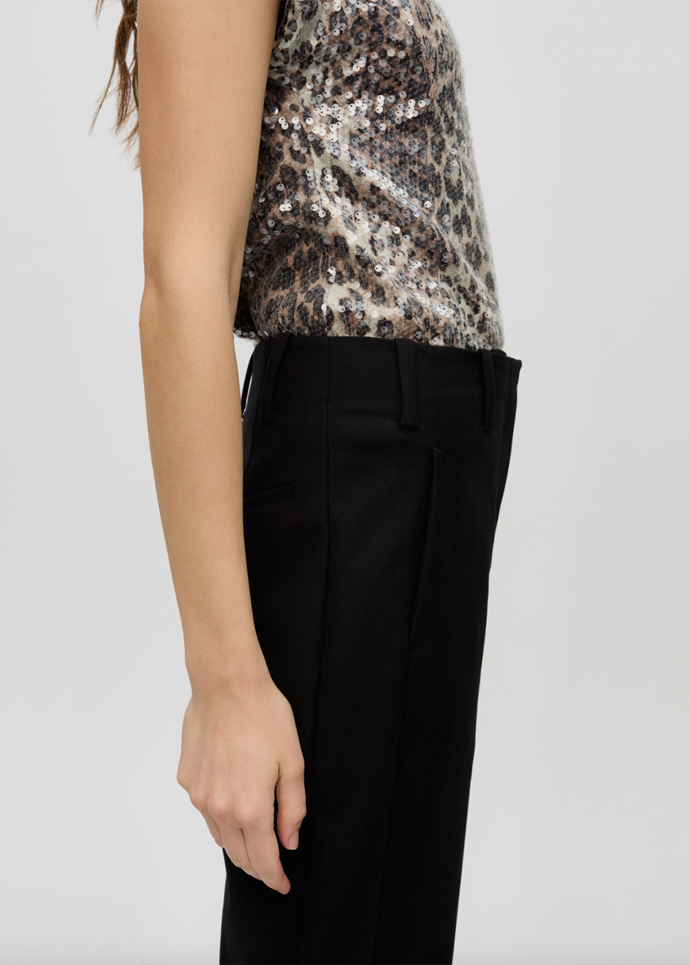 Heavy Cotton Tailoring Flared Pants - Black - GANNI Canada - Danali