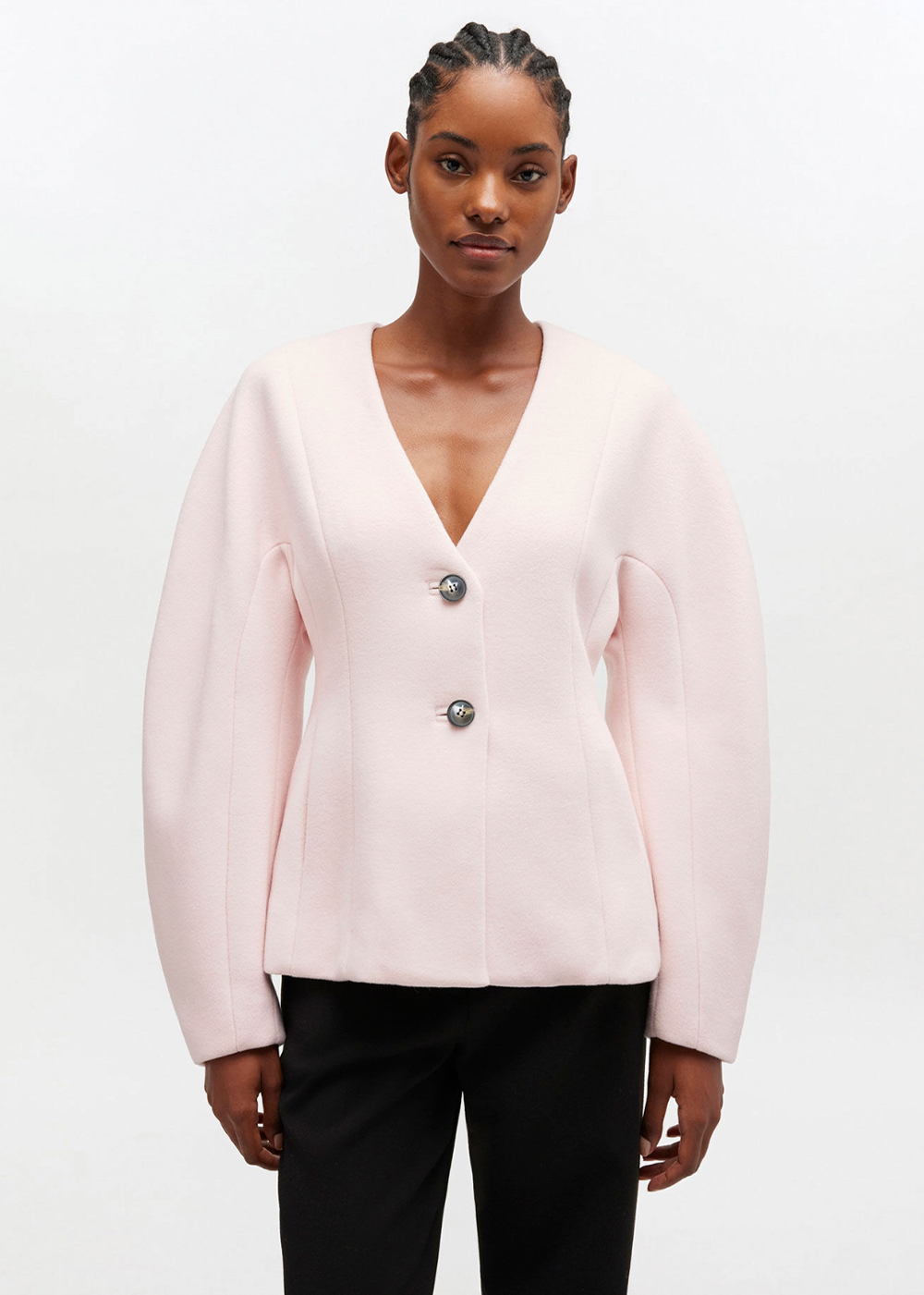 Peacoat Wool Fitted Blazer - Ballerina - GANNI Canada - Danali