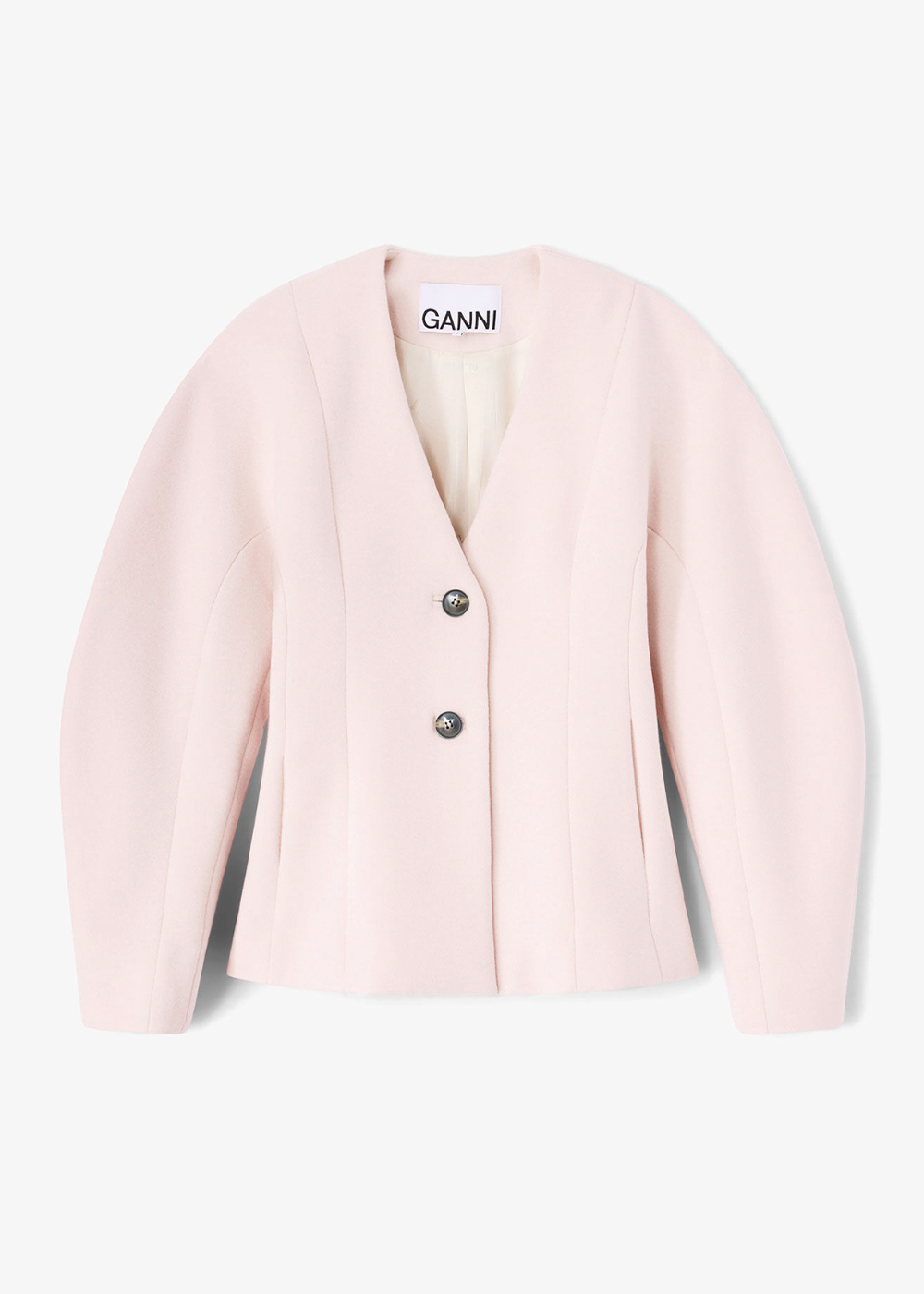 Peacoat Wool Fitted Blazer - Ballerina - GANNI Canada - Danali