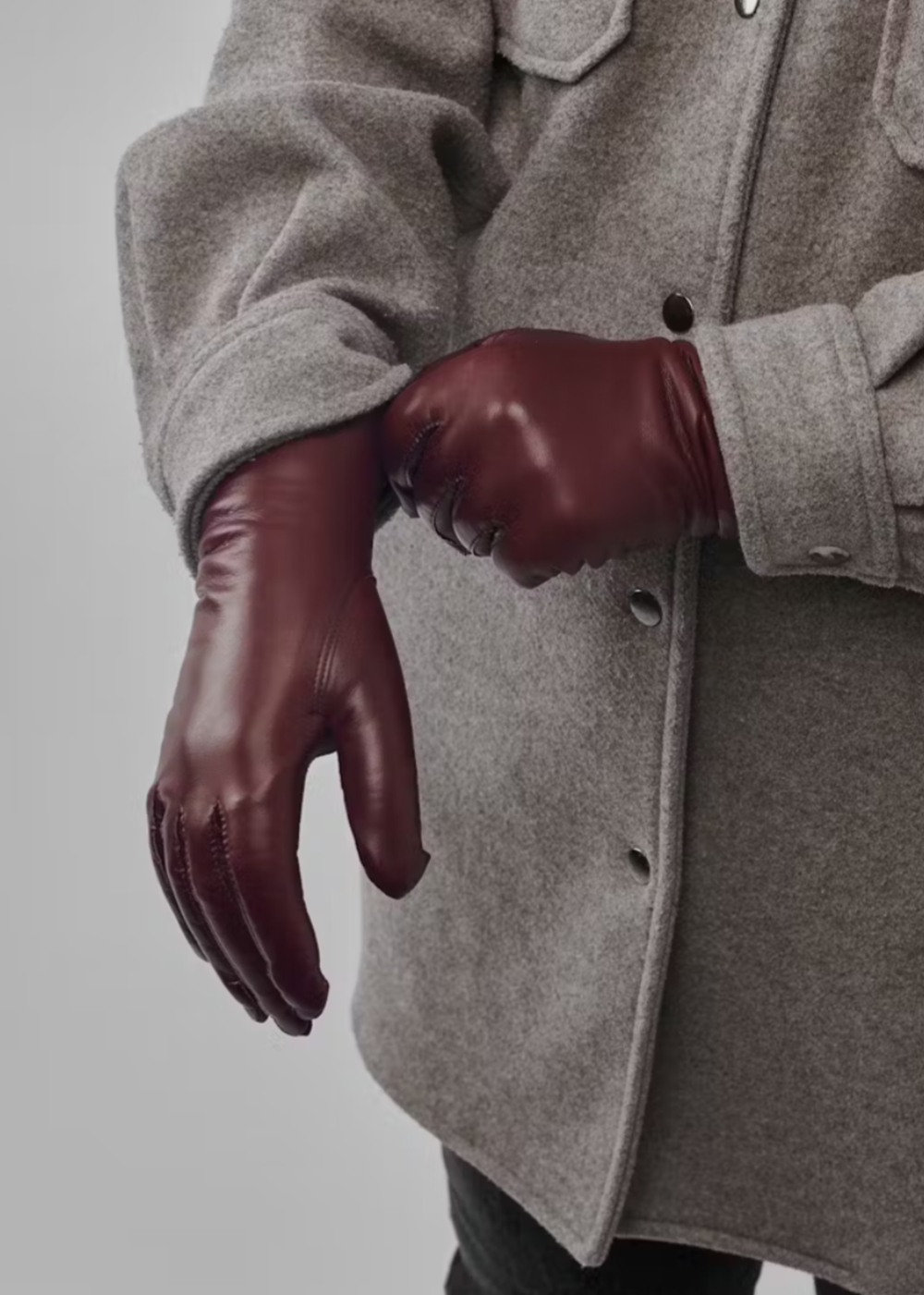Elisabeth Leather Gloves - Dark Red - Hestra Canada - Danali