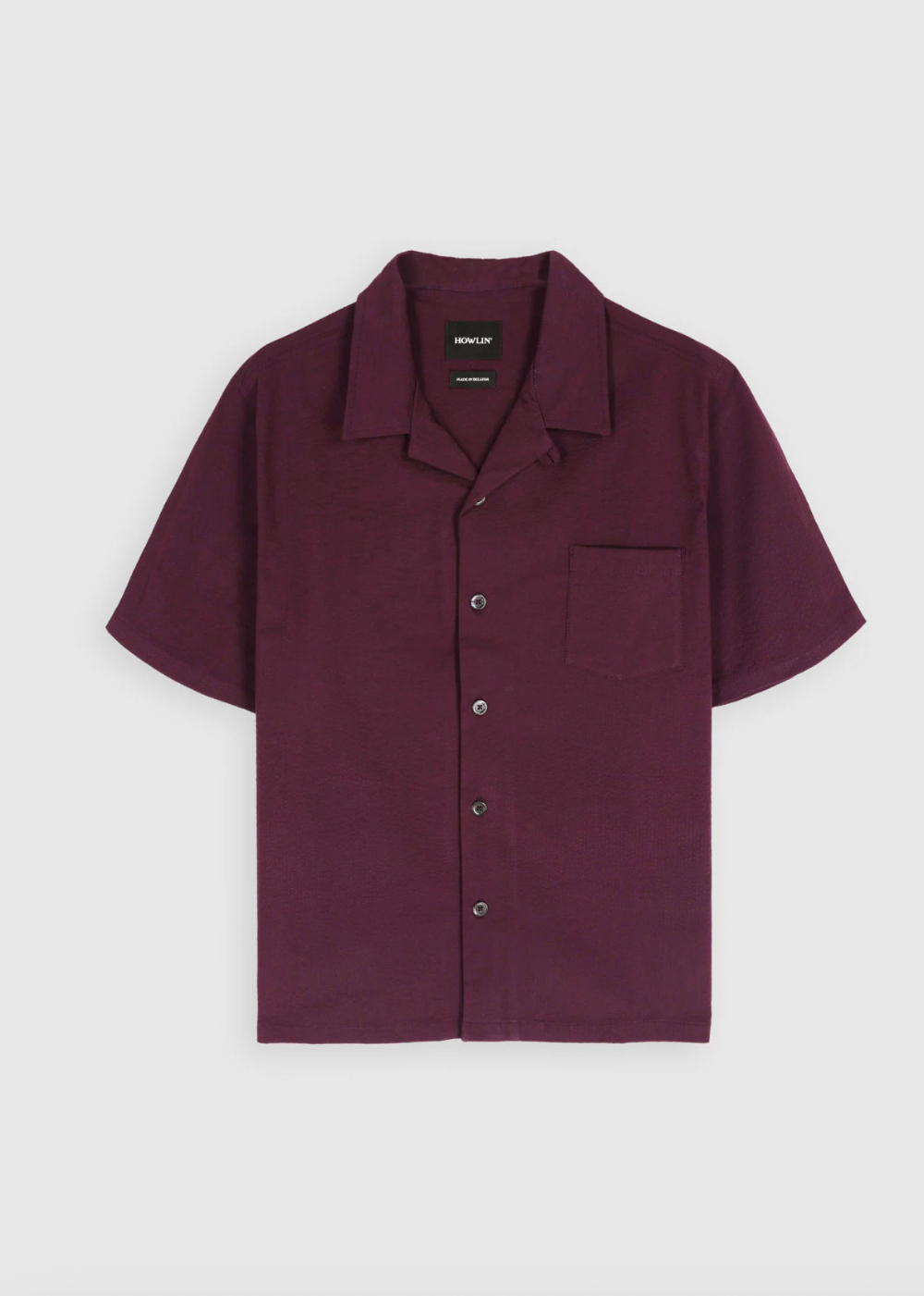 Cocktail Seersucker Shirt - Burgundy - Howlin Knitwear Canada - Danali