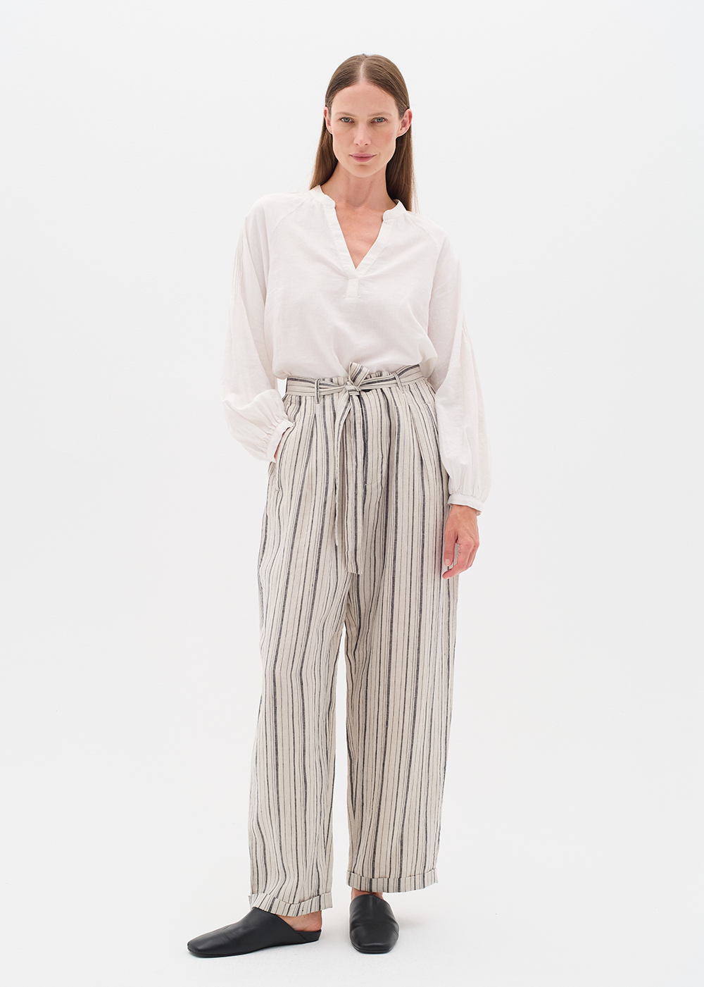 Rigitta Pant - Black Stripe - InWear Canada - Danali
