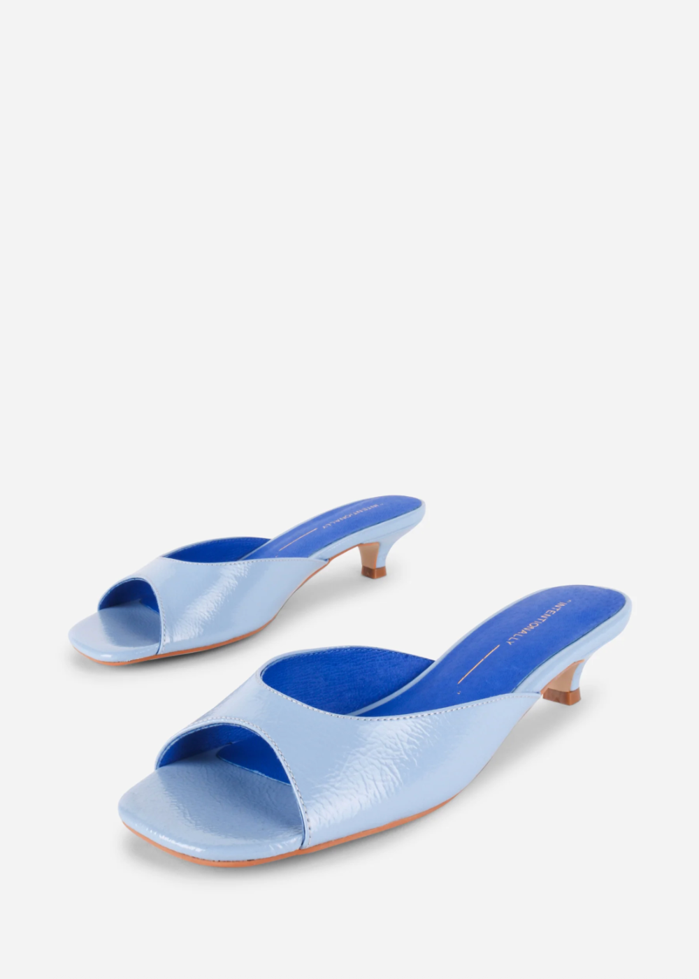 Cee Crinkle Patent Leather Heel - Light Blue - Intentionally Blank Canada - Danali