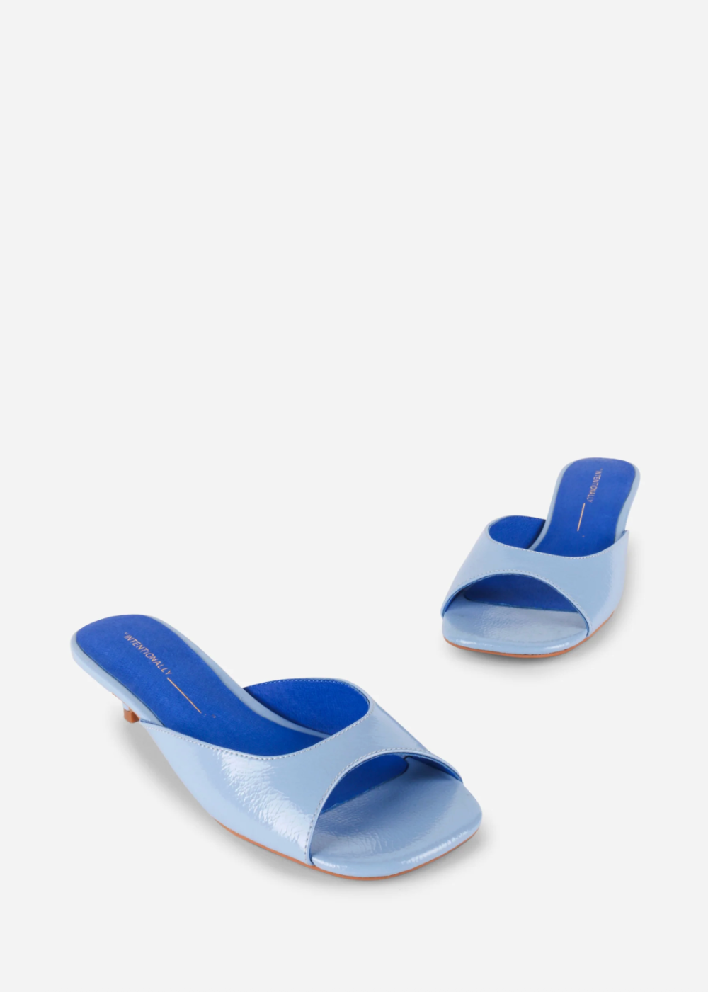 Cee Crinkle Patent Leather Heel - Light Blue - Intentionally Blank Canada - Danali