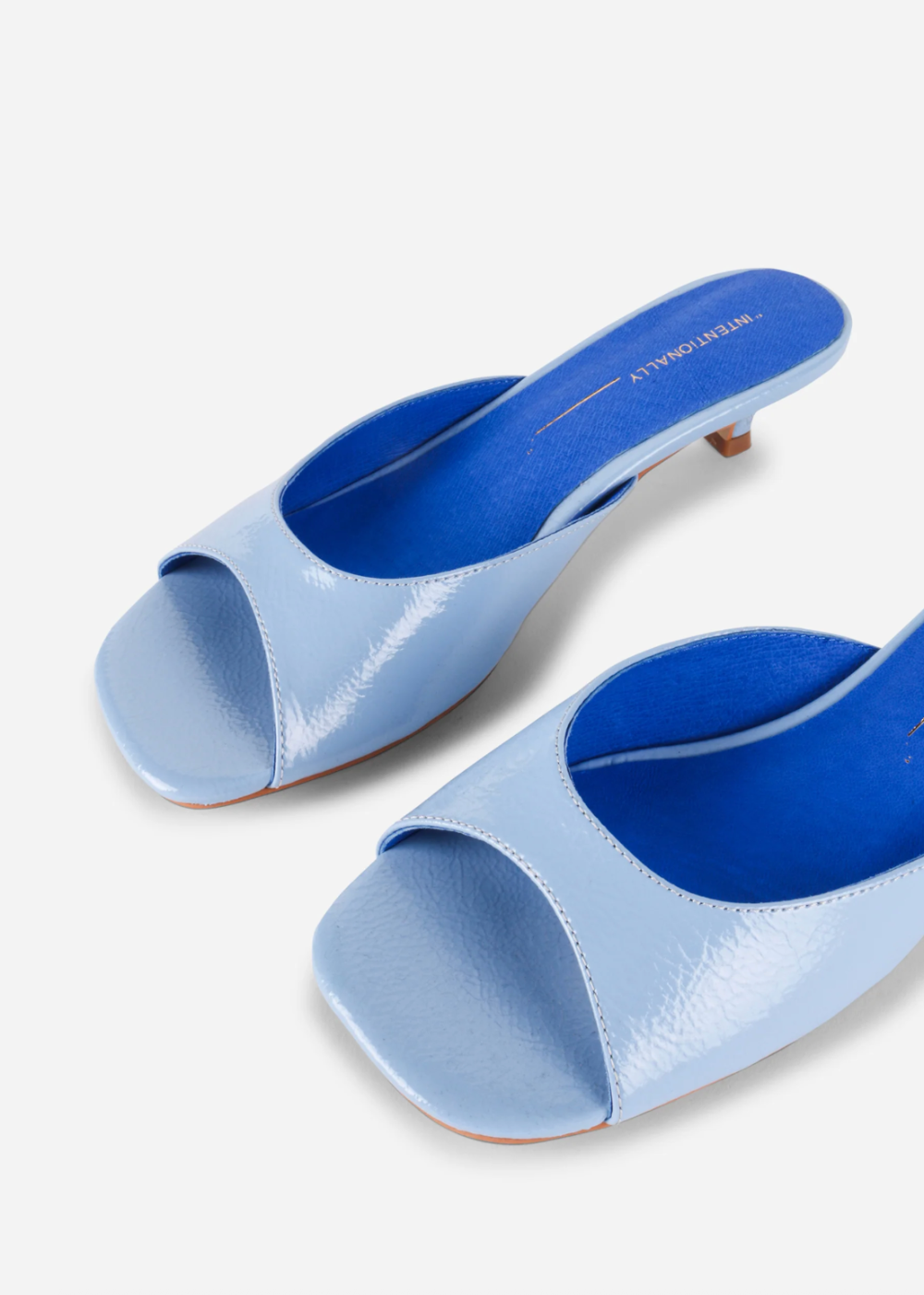 Cee Crinkle Patent Leather Heel - Light Blue - Intentionally Blank Canada - Danali
