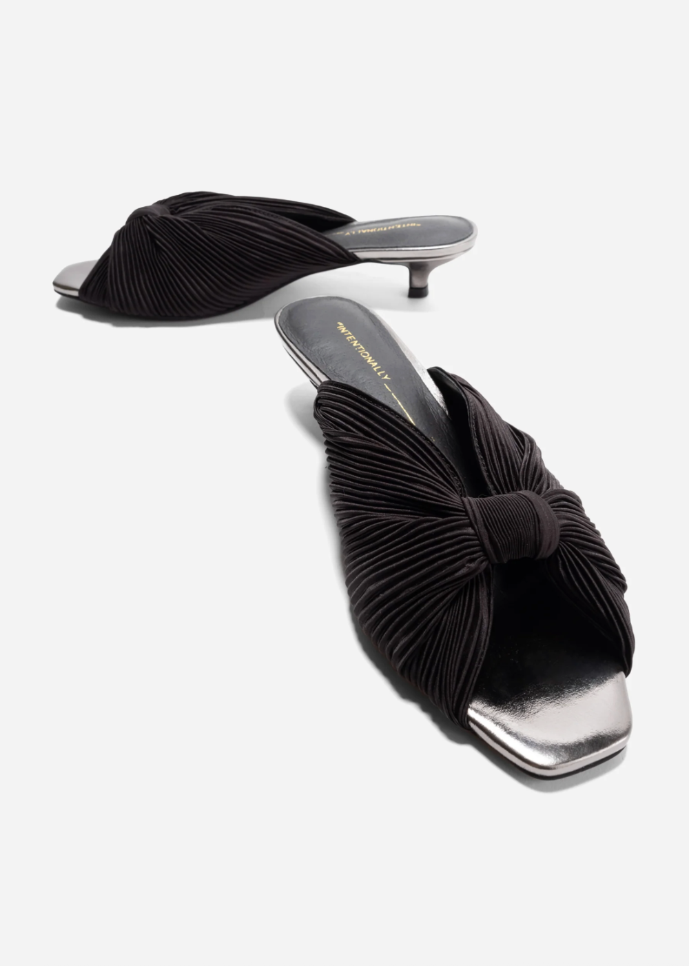 Curfew Satin Kitten Heel - Black - Intentionally Blank Canada - Danali