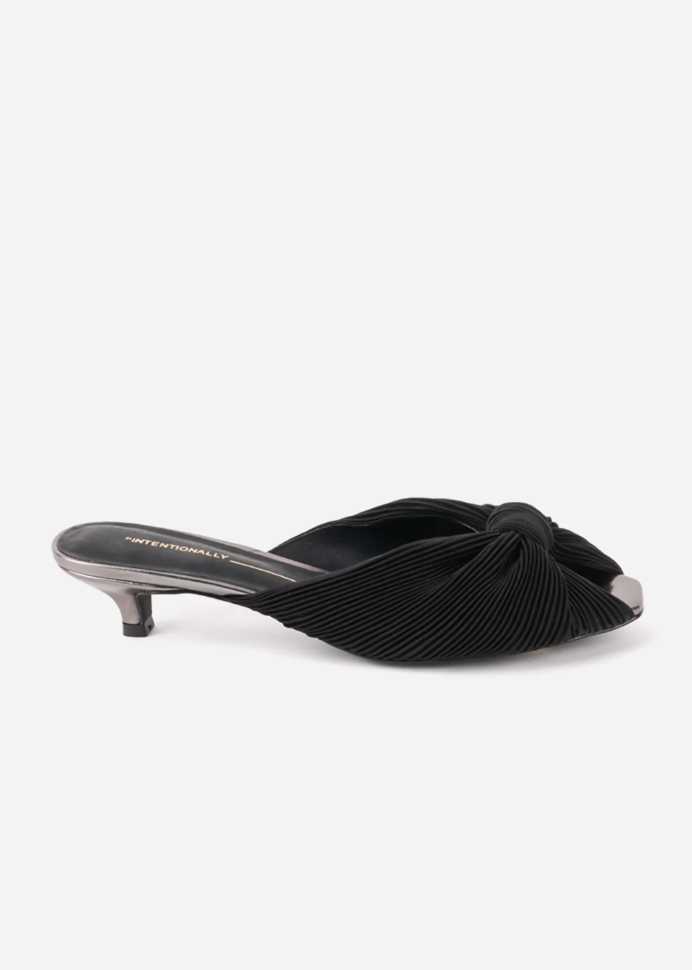 Curfew Satin Kitten Heel - Black - Intentionally Blank Canada - Danali