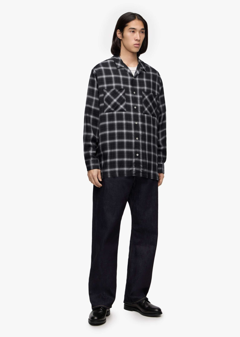 Rayon Check LS Shirt - Navy - Momotaro Canada - Danali - MMLS60096S_NAY