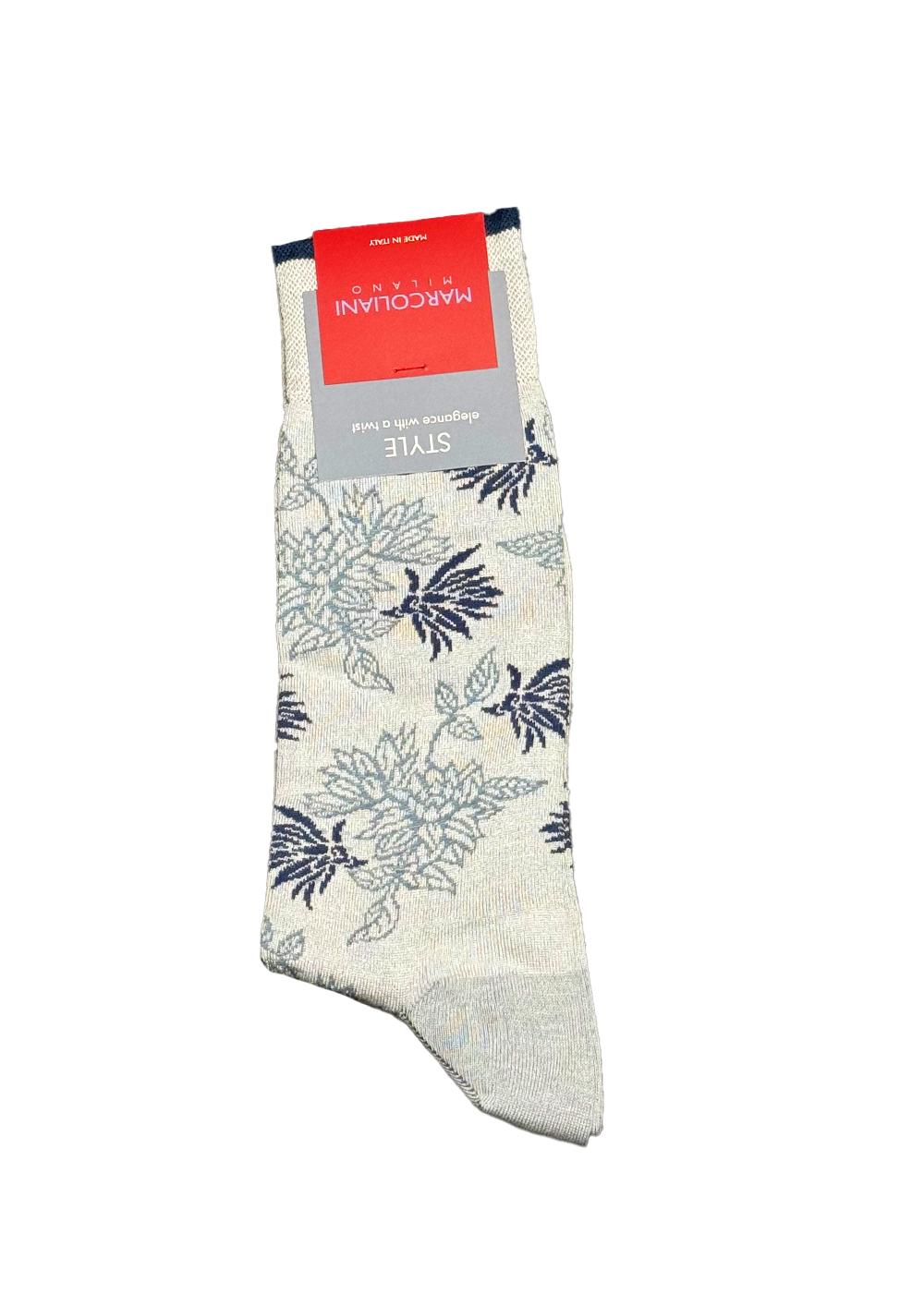 Modal Punjab Flower Socks - Ice Grey - Marcoliani Canada - Danali