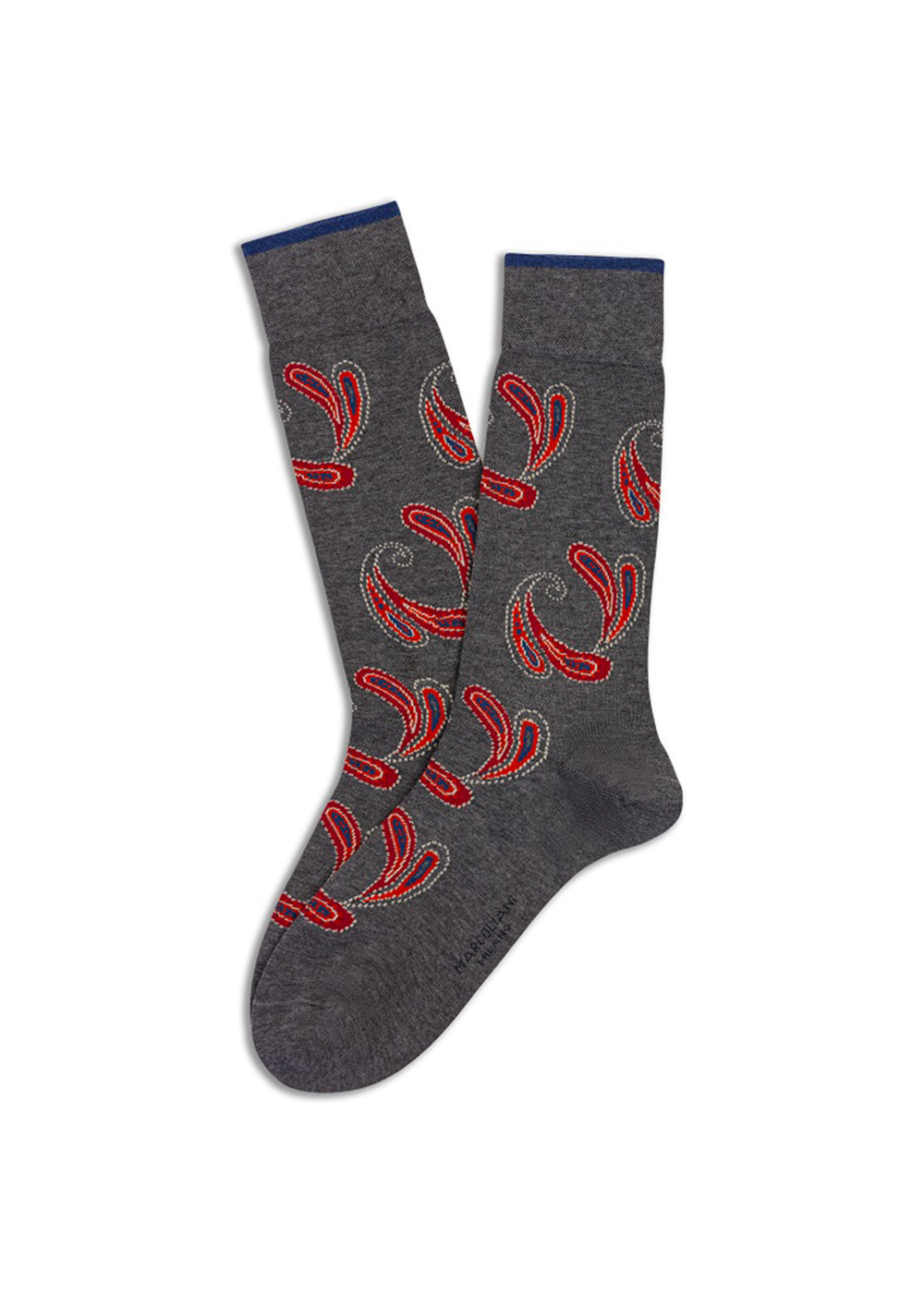 Pima Cotton Agra Paisley Socks - Flannel Grey - Marcoliani Canada - Danali